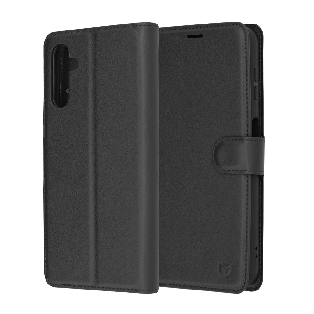 Capa para Samsung Galaxy A14 A145 / A14 5G A146, Techsuit, Leather Folio, Preta