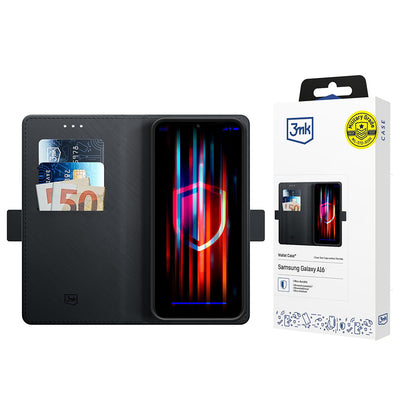 Capa para Samsung Galaxy A16 5G A166 / A16 4G A165, 3MK, Carteira, Preta