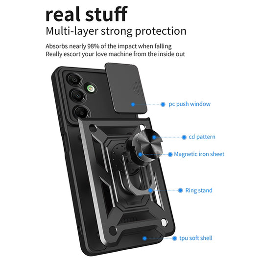 Capa para Samsung Galaxy A16 5G A166 / A16 4G A165, Techsuit, CamShield, Preta