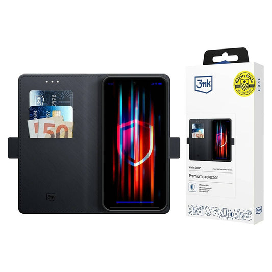 Capa para Samsung Galaxy A17 4G / A17 5G, 3MK, Carteira, Preta