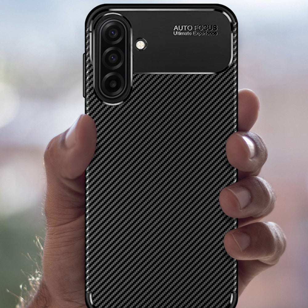 Capa para Samsung Galaxy A17 5G, Techsuit, CarbonFiber, Preta