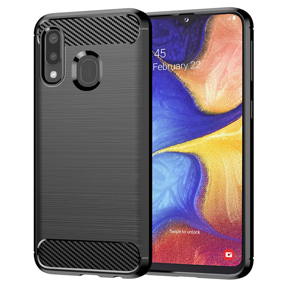 Capa para Samsung Galaxy A20e A202, Techsuit, Carbono, Preta