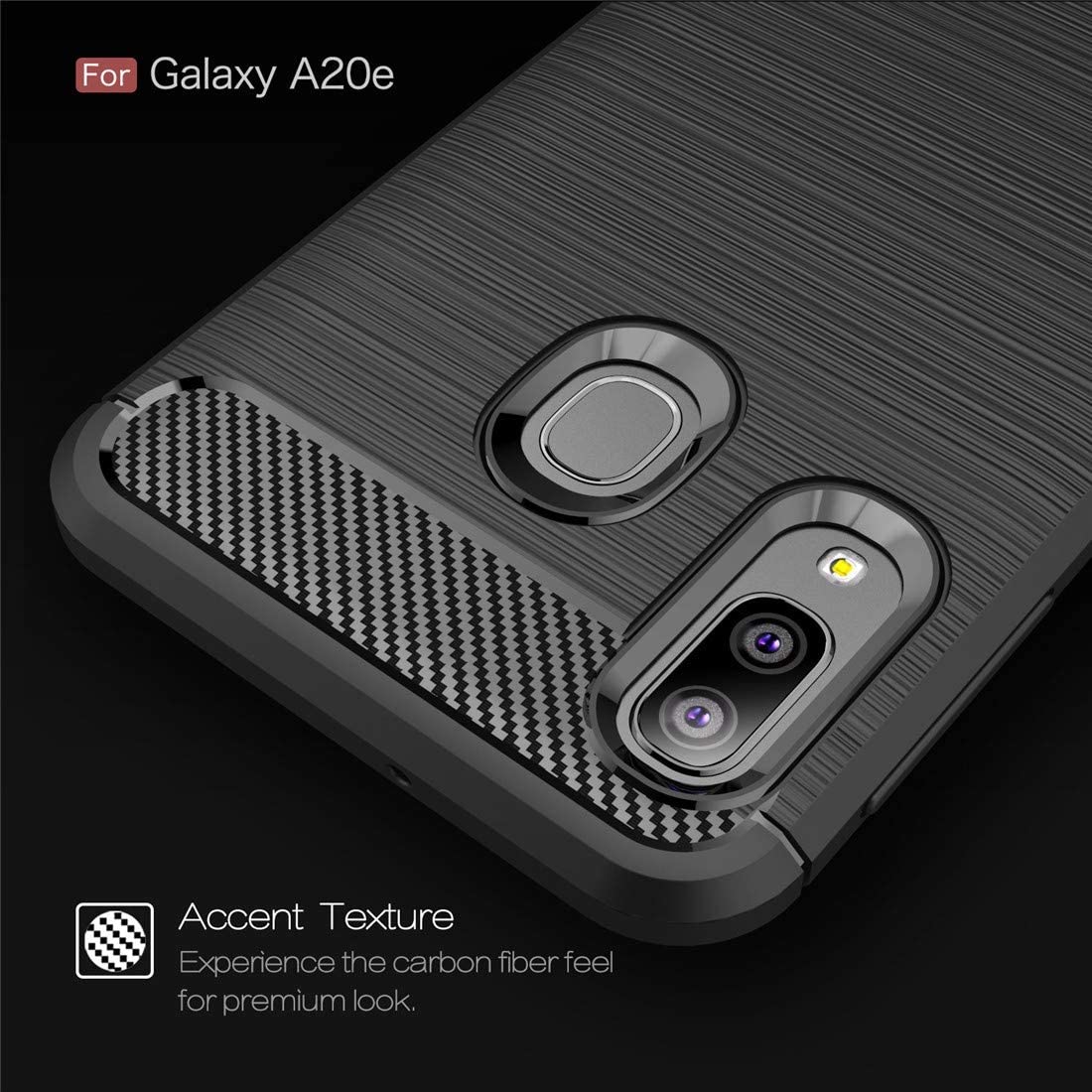 Capa para Samsung Galaxy A20e A202, Techsuit, Carbono, Preta