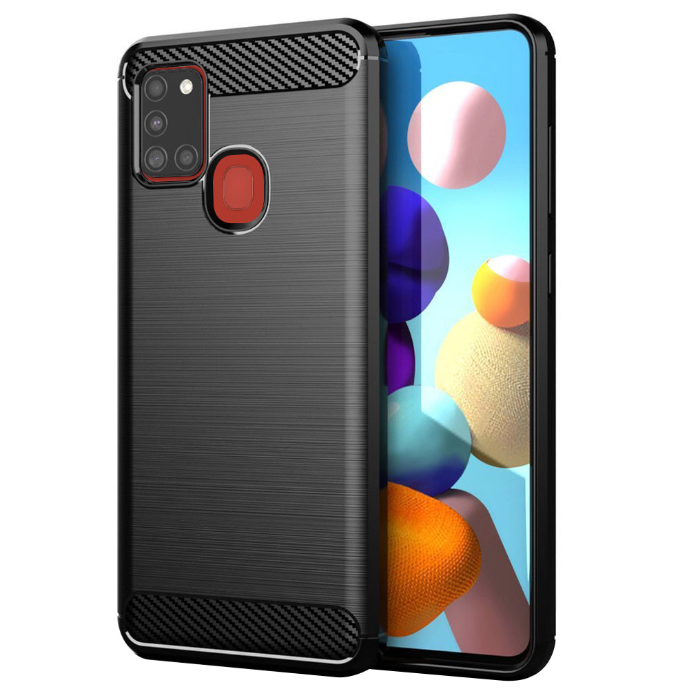 Capa para Samsung Galaxy A21s A217, Techsuit, Carbono, Preta