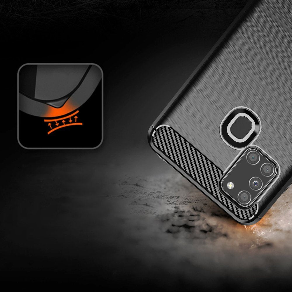 Capa para Samsung Galaxy A21s A217, Techsuit, Carbono, Preta