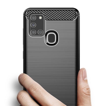 Capa para Samsung Galaxy A21s A217, Techsuit, Carbono, Preta