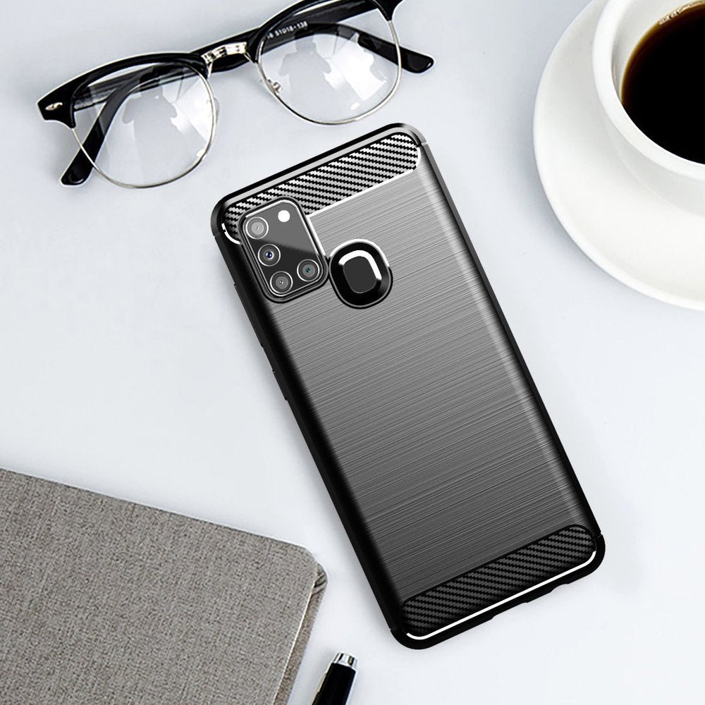 Capa para Samsung Galaxy A21s A217, Techsuit, Carbono, Preta