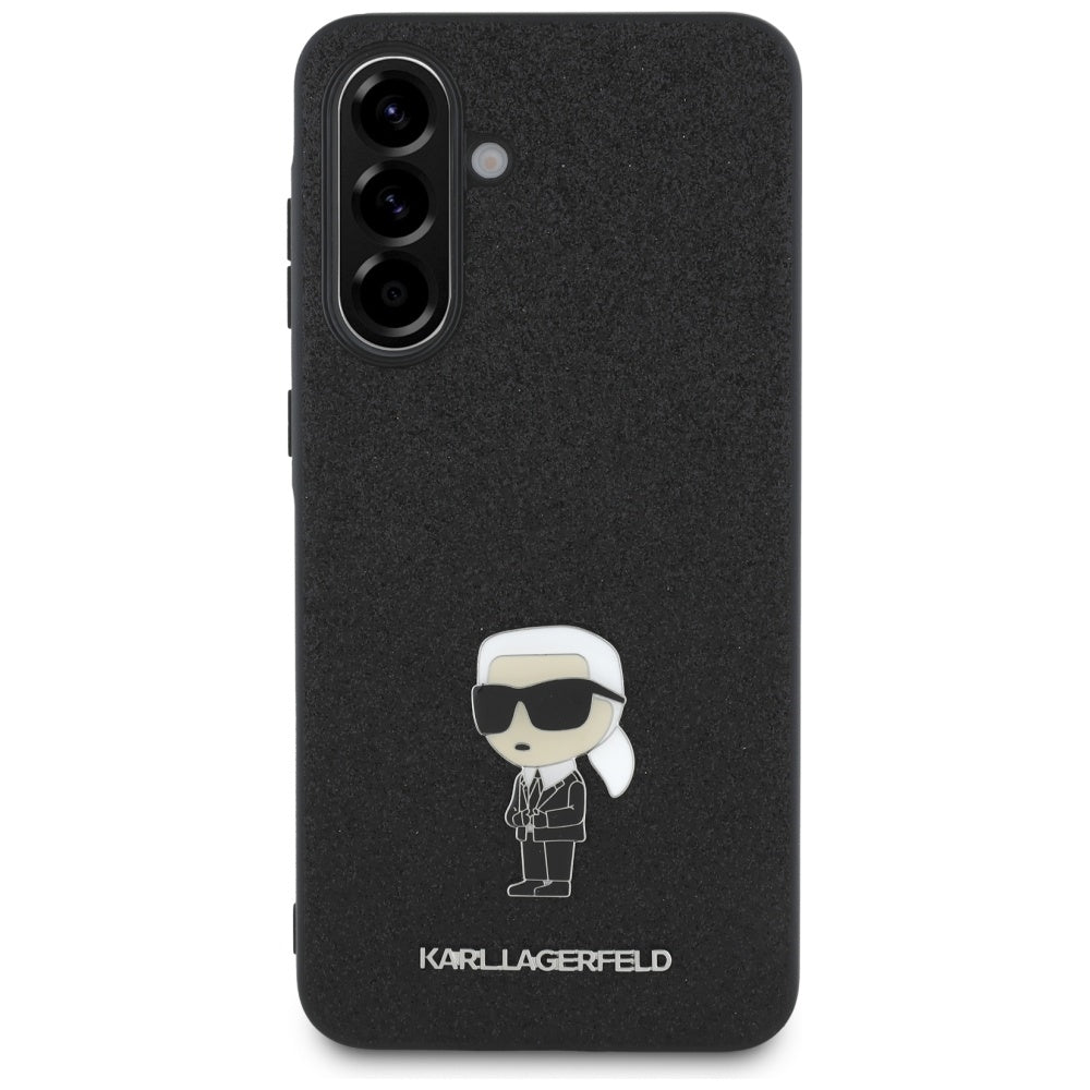 Capa para Samsung Galaxy A36 A366, Karl Lagerfeld, Glitter Fixed Ikonik Karl, Preta