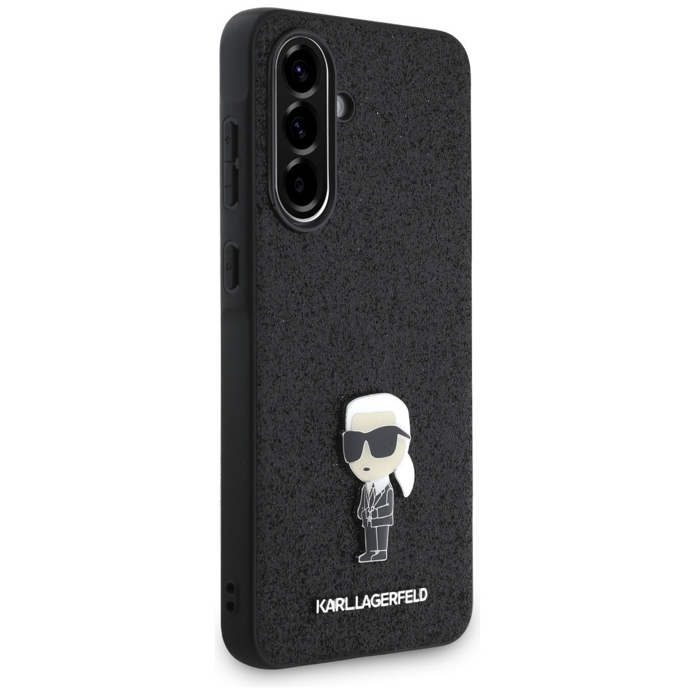 Capa para Samsung Galaxy A36 A366, Karl Lagerfeld, Glitter Fixed Ikonik Karl, Preta
