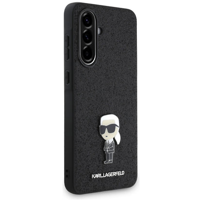 Capa para Samsung Galaxy A36 A366, Karl Lagerfeld, Glitter Fixed Ikonik Karl, Preta