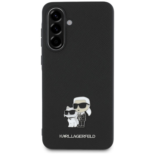 Capa para Samsung Galaxy A36 A366, Karl Lagerfeld, Saffiano Karl & Choupette Metal, Preta