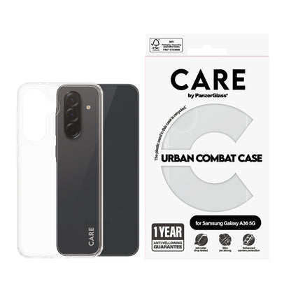 Capa para Samsung Galaxy A36 A366, PanzerGlass, Care Urban Combat, Transparente