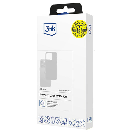 Capa para Samsung Galaxy A37 5G, 3MK, Preta Mate