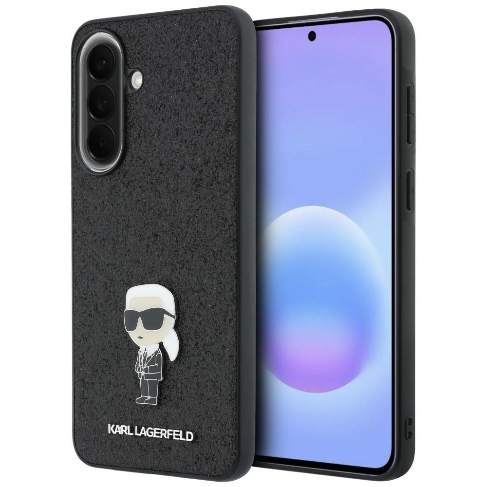 Capa para Samsung Galaxy A37 5G, Karl Lagerfeld, Glitter Fixed Ikonik Karl, Preta