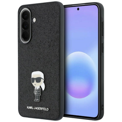 Capa para Samsung Galaxy A37 5G, Karl Lagerfeld, Glitter Fixed Ikonik Karl, Preta