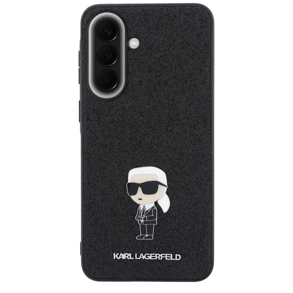 Capa para Samsung Galaxy A37 5G, Karl Lagerfeld, Glitter Fixed Ikonik Karl, Preta