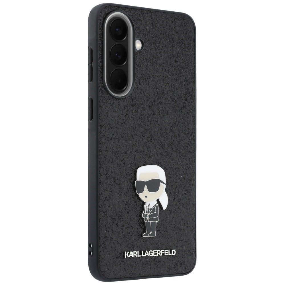 Capa para Samsung Galaxy A37 5G, Karl Lagerfeld, Glitter Fixed Ikonik Karl, Preta