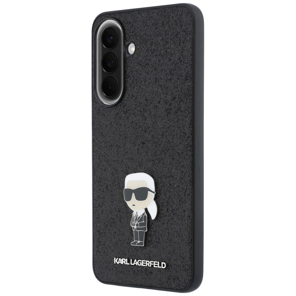 Capa para Samsung Galaxy A37 5G, Karl Lagerfeld, Glitter Fixed Ikonik Karl, Preta