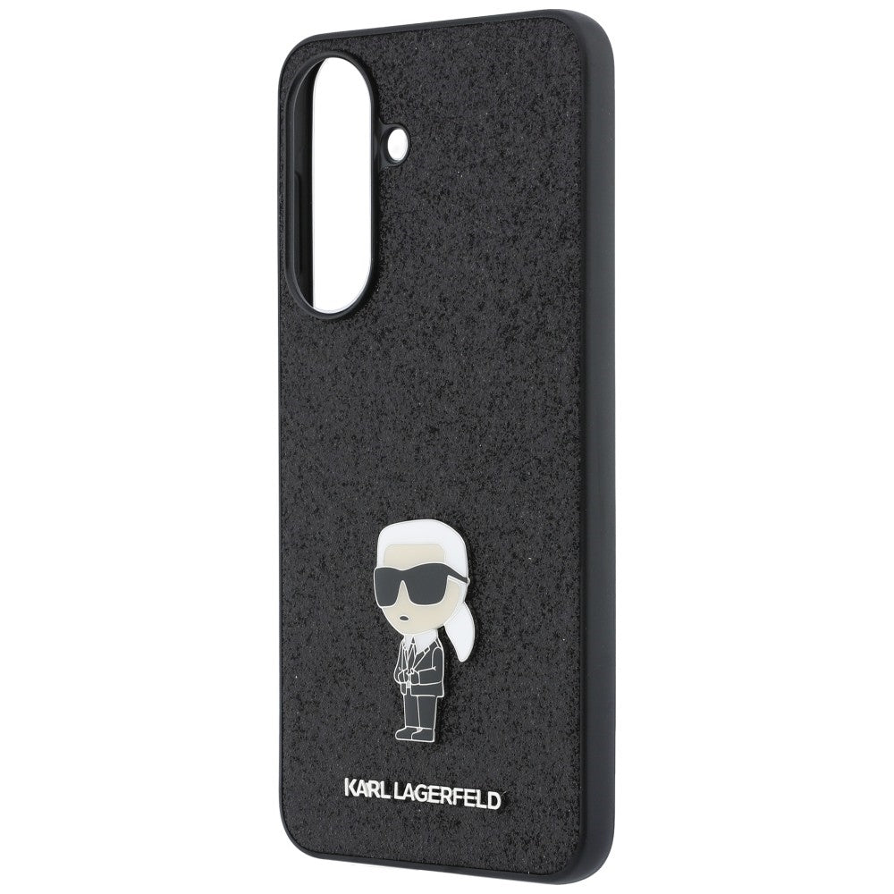 Capa para Samsung Galaxy A37 5G, Karl Lagerfeld, Glitter Fixed Ikonik Karl, Preta