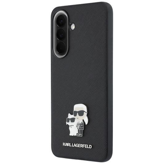 Capa para Samsung Galaxy A37 5G, Karl Lagerfeld, Saffiano Karl & Choupette Metal, Preta