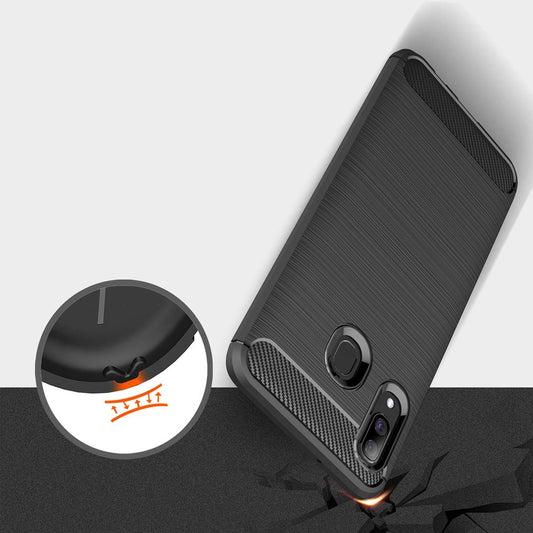 Capa para Samsung Galaxy A40 A405, Techsuit, Carbono, Preta
