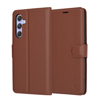 Capa para Samsung Galaxy A54 A546, Techsuit, Leather Folio, Castanha