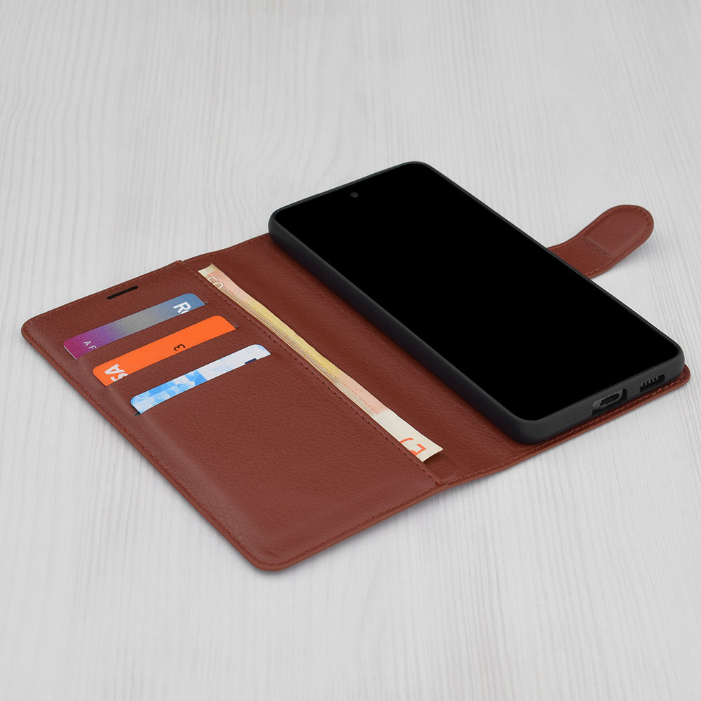 Capa para Samsung Galaxy A54 A546, Techsuit, Leather Folio, Castanha
