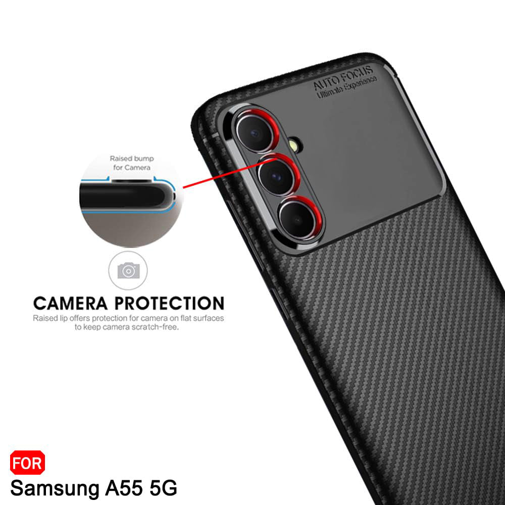 Capa para Samsung Galaxy A55 5G A556, Techsuit, Fibra de Carbon, Preta