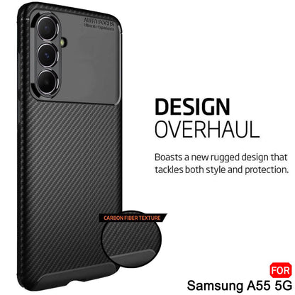 Capa para Samsung Galaxy A55 5G A556, Techsuit, Fibra de Carbon, Preta