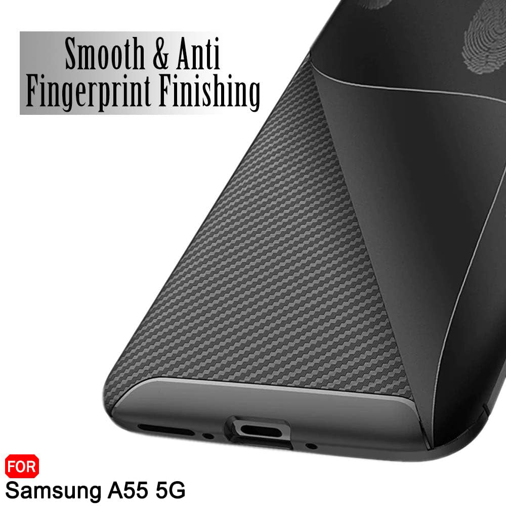Capa para Samsung Galaxy A55 5G A556, Techsuit, Fibra de Carbon, Preta