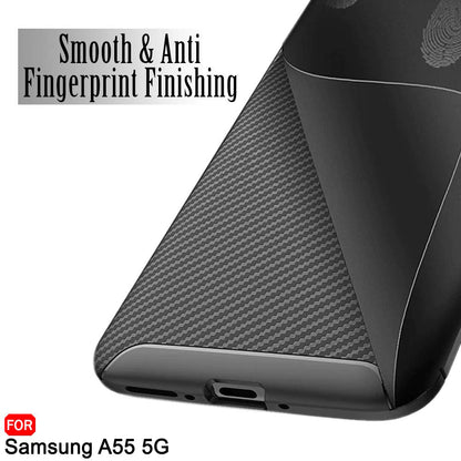 Capa para Samsung Galaxy A55 5G A556, Techsuit, Fibra de Carbon, Preta
