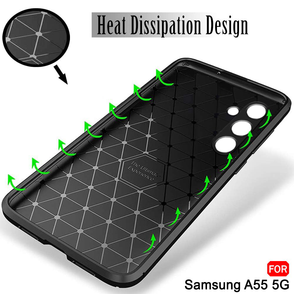 Capa para Samsung Galaxy A55 5G A556, Techsuit, Fibra de Carbon, Preta