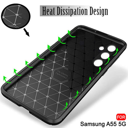 Capa para Samsung Galaxy A55 5G A556, Techsuit, Fibra de Carbon, Preta