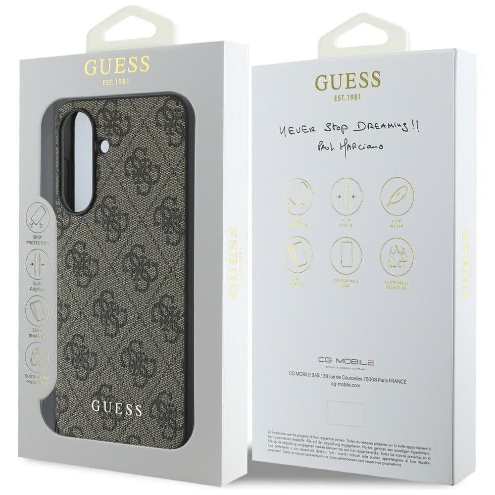 Capa para Samsung Galaxy A56 A566, Guess, 4G Charm, Castanho