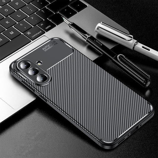 Capa para Samsung Galaxy A56 A566, Techsuit, Fibra de Carbon, Preta