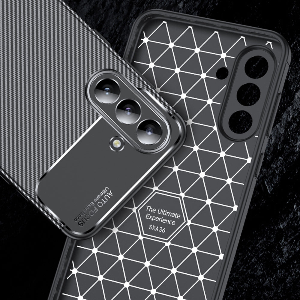 Capa para Samsung Galaxy A56 A566, Techsuit, Fibra de Carbon, Preta