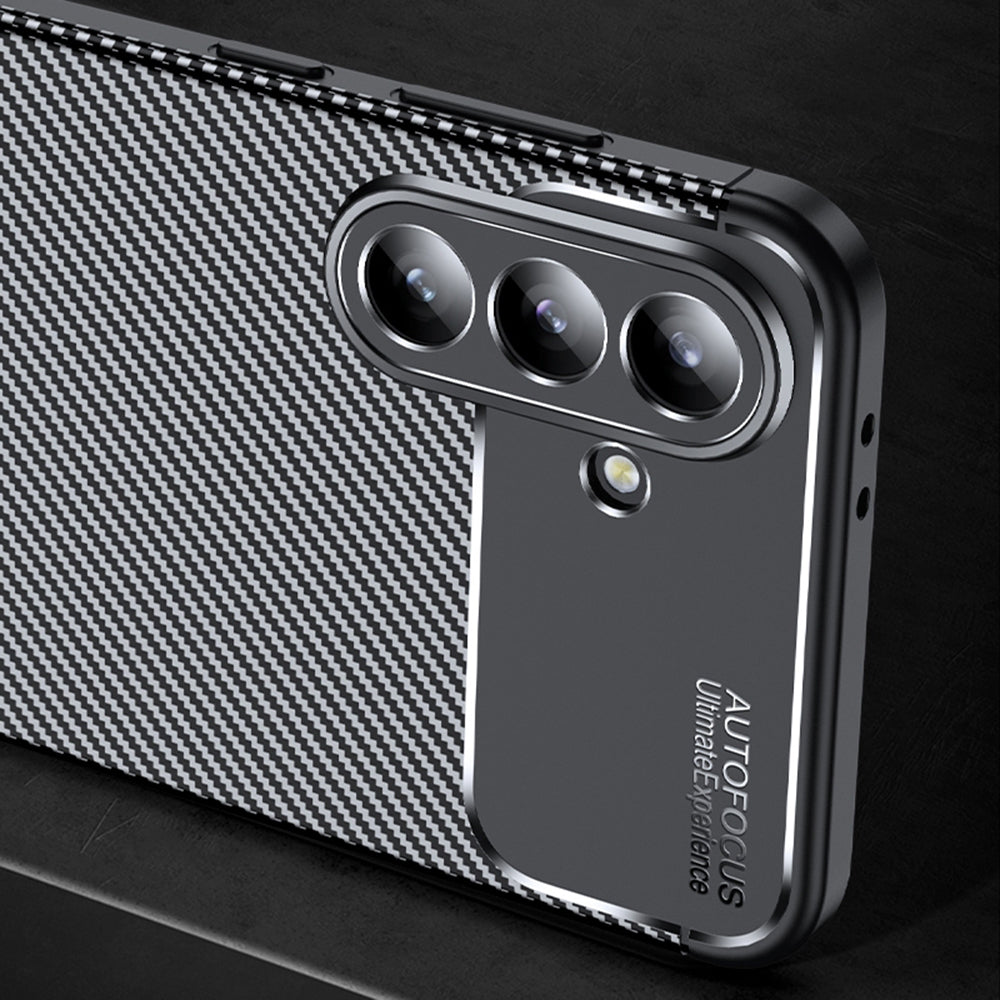 Capa para Samsung Galaxy A56 A566, Techsuit, Fibra de Carbon, Preta