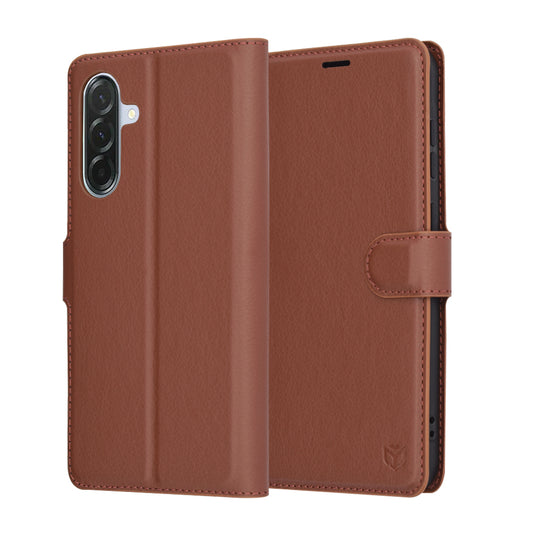 Capa para Samsung Galaxy A56 A566, Techsuit, Leather Folio, Castanha