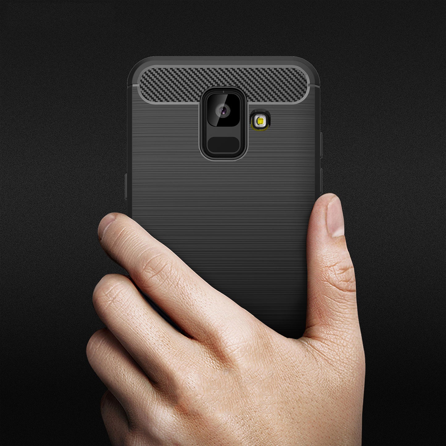 Capa para Samsung Galaxy A6 (2018) A600, Techsuit, Carbono, Preta