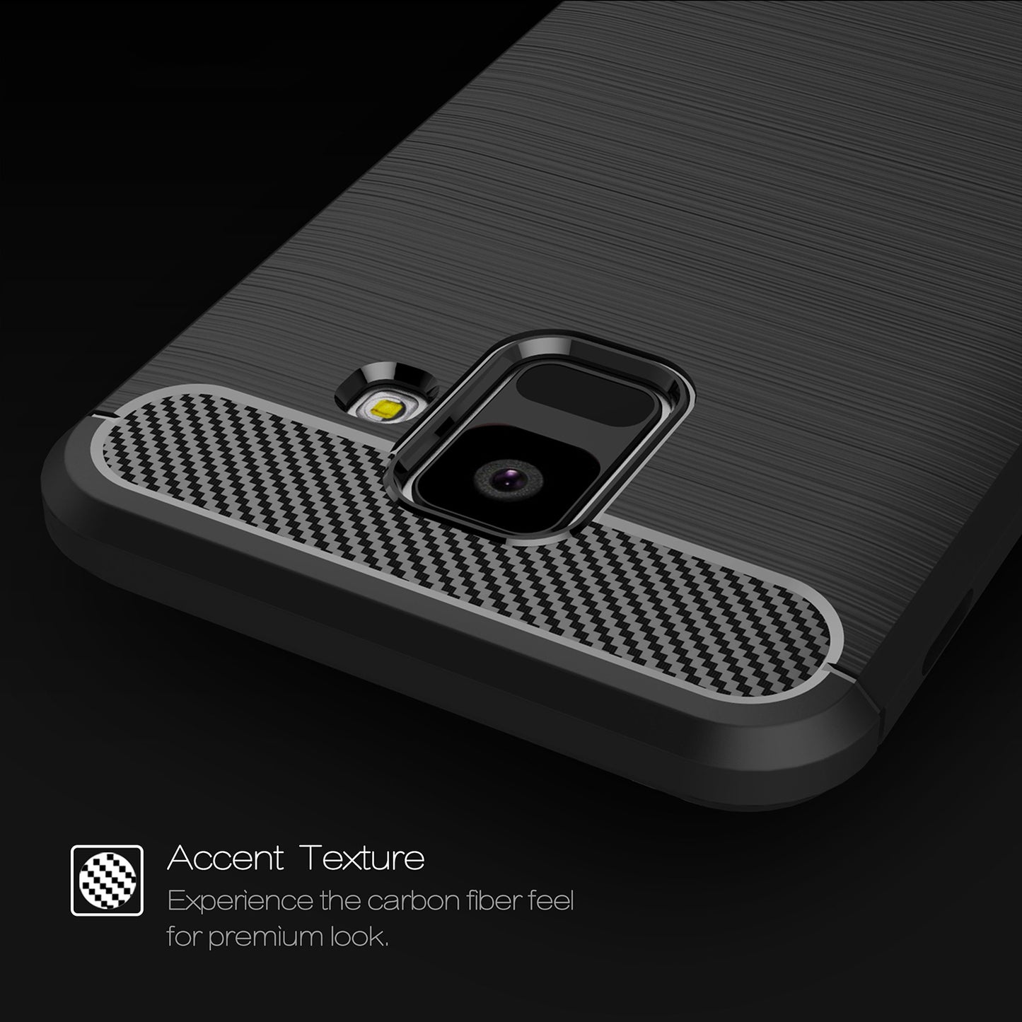 Capa para Samsung Galaxy A6 (2018) A600, Techsuit, Carbono, Preta