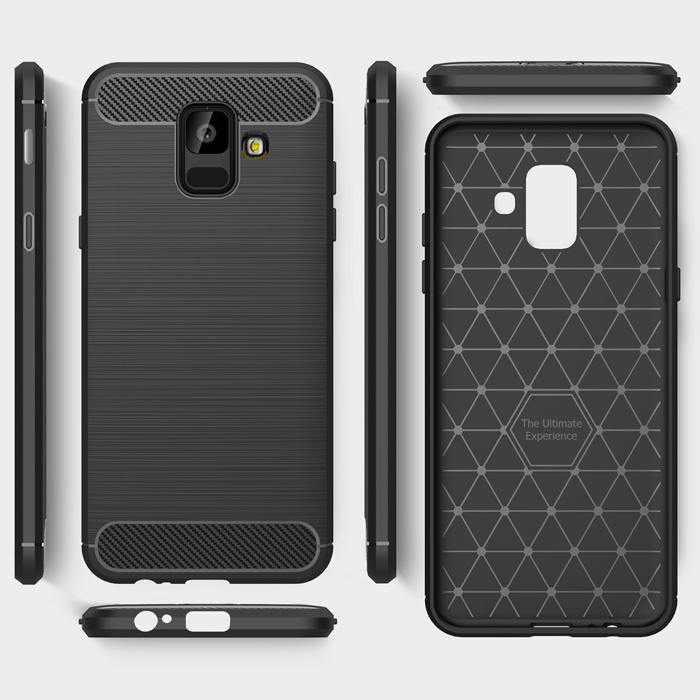 Capa para Samsung Galaxy A6 (2018) A600, Techsuit, Carbono, Preta