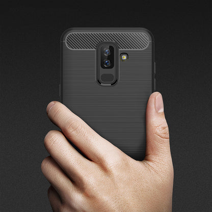 Capa para Samsung Galaxy A6 Plus (2018) A605, Techsuit, Carbono, Preta