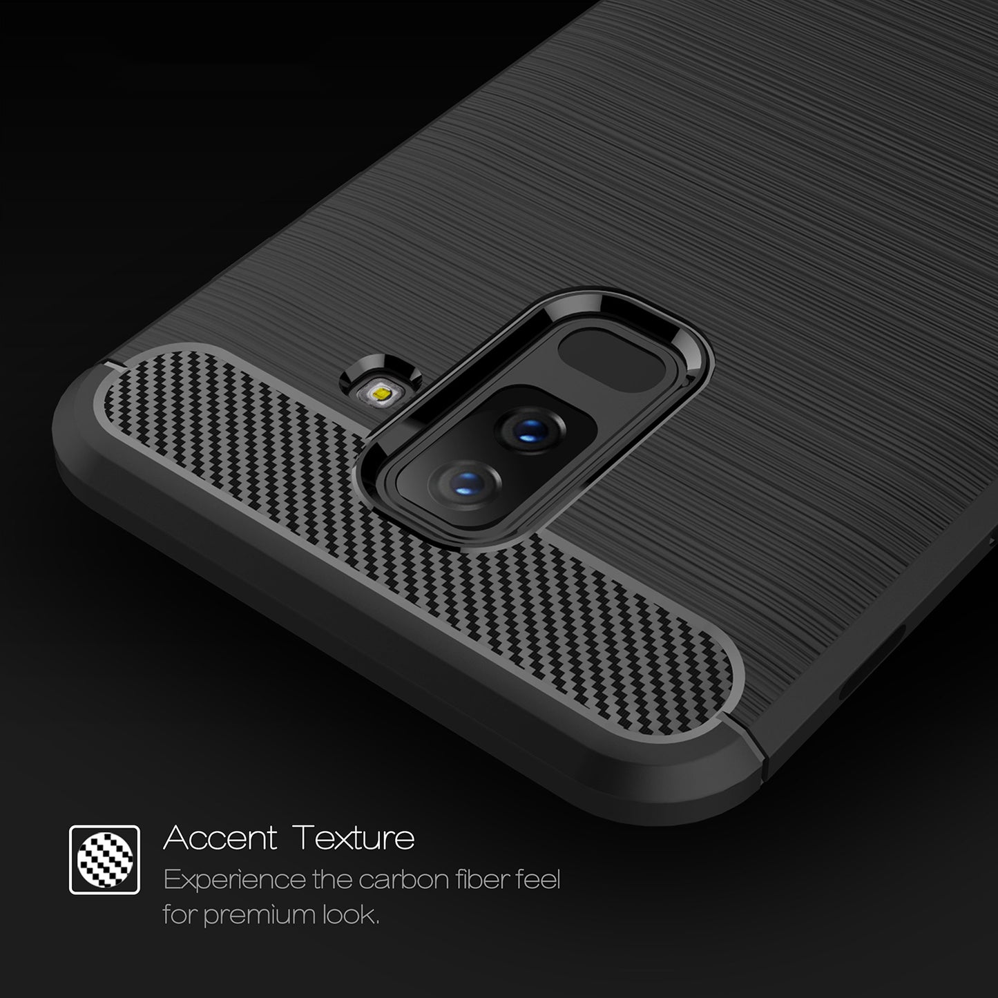 Capa para Samsung Galaxy A6 Plus (2018) A605, Techsuit, Carbono, Preta