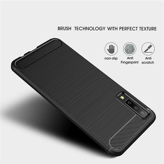 Capa para Samsung Galaxy A7 (2018) A750, Techsuit, Carbono, Preta
