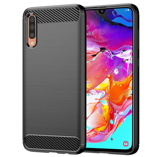 Capa para Samsung Galaxy A70s A707 / A70 A705, Techsuit, Carbono, Preta