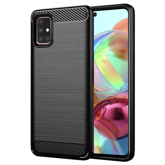 Capa para Samsung Galaxy A71 A715, Techsuit, Carbono, Preta