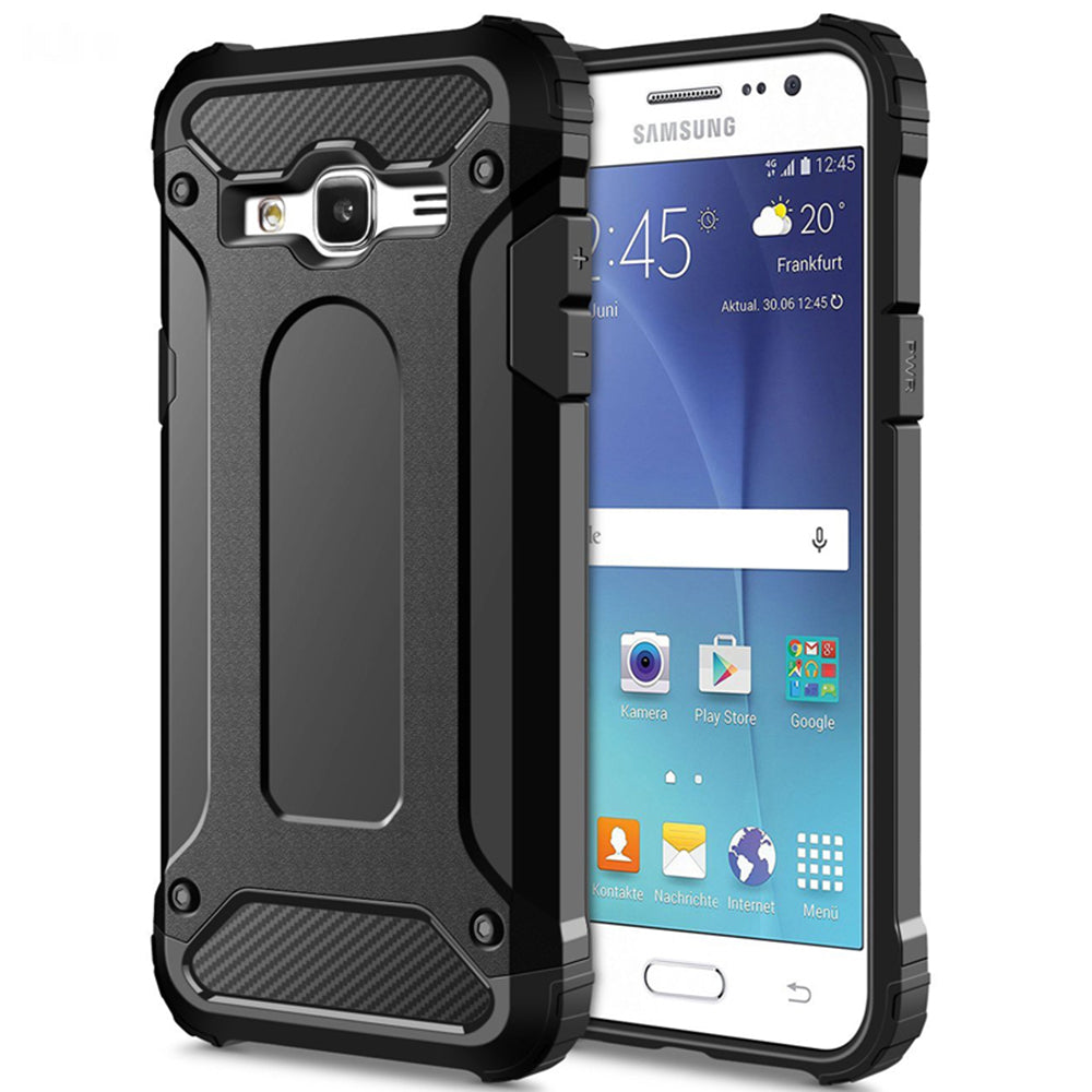 Case for Samsung Galaxy J5 J500, Techsuit, Hybrid Armor, Black