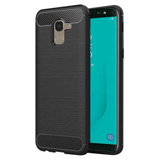 Capa para Samsung Galaxy J6 J600, Techsuit, Carbono, Preta