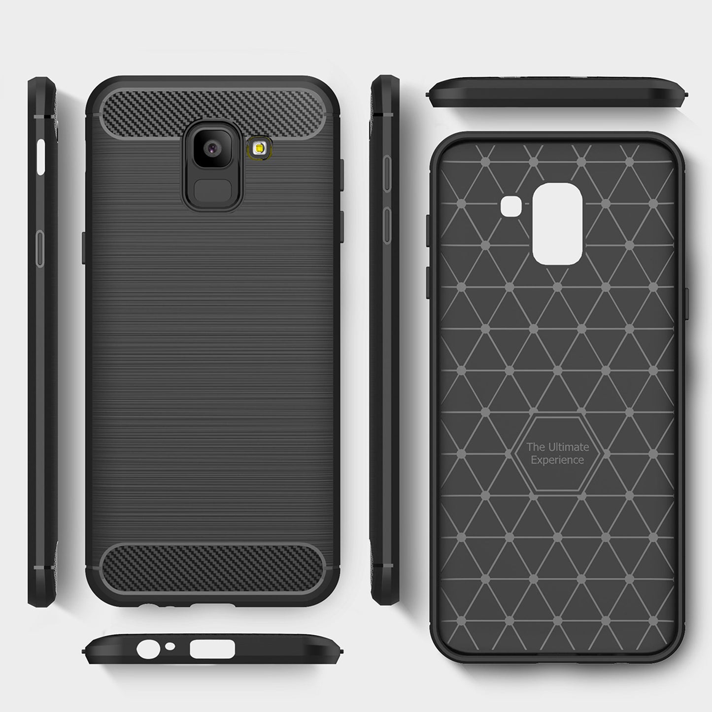 Case for Samsung Galaxy J6 J600, Techsuit, Carbon, Black