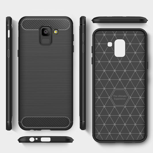 Capa para Samsung Galaxy J6 J600, Techsuit, Carbono, Preta